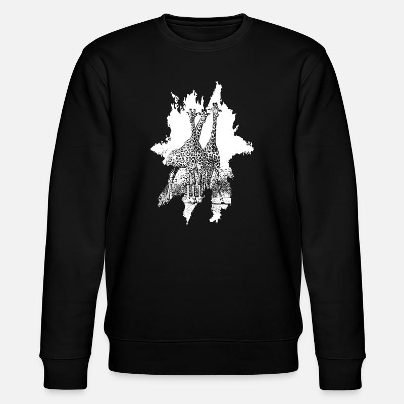 Giraffen der Savanne - Stanley/Stella Unisex Bio-Sweatshirt CHANGER  - Schwarz
