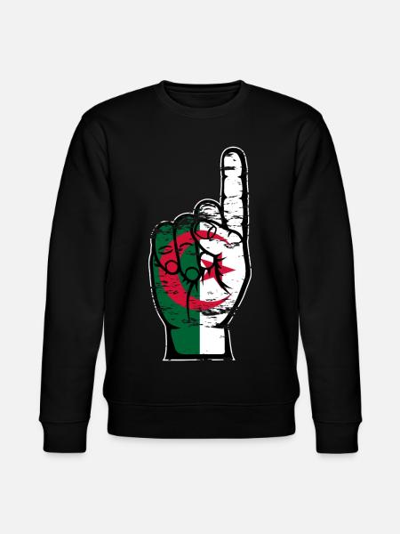 Algeria flag number 1 used - Stanley/Stella CHANGER Unisex Organic Sweatshirt - black