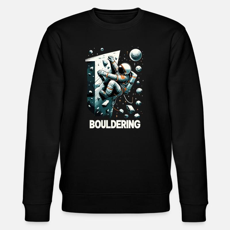 Bouldern Astronaut Raumfahrer Geschenk - Stanley/Stella Unisex Bio-Sweatshirt CHANGER - Schwarz