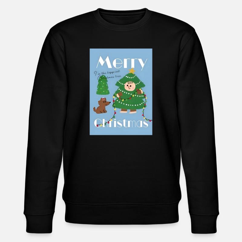 Niedlicher Weihnachtsbaum Illustration - Stanley/Stella Unisex Bio-Sweatshirt CHANGER  - Schwarz