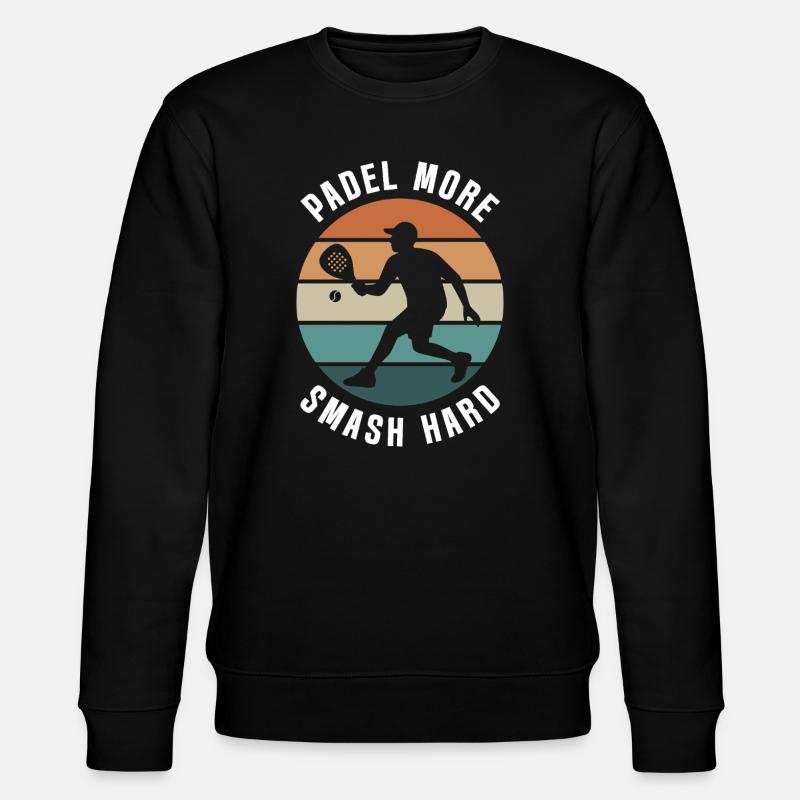Padel Plus Smash Hard Retro Design - Sweat bio CHANGER Stanley/Stella Unisexe - noir