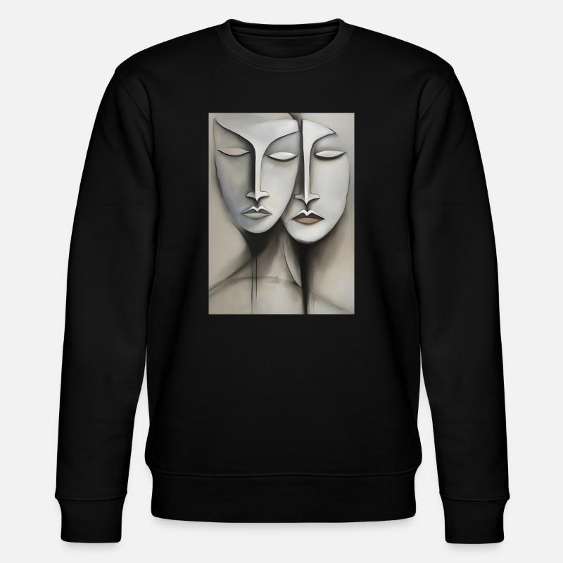 Gesichter, faces - Stanley/Stella Unisex Bio-Sweatshirt CHANGER  - Schwarz