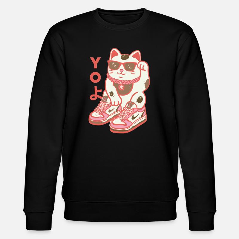 Sunny Cat Sneaker Squad - Stanley/Stella CHANGER Unisex Organic Sweatshirt - black