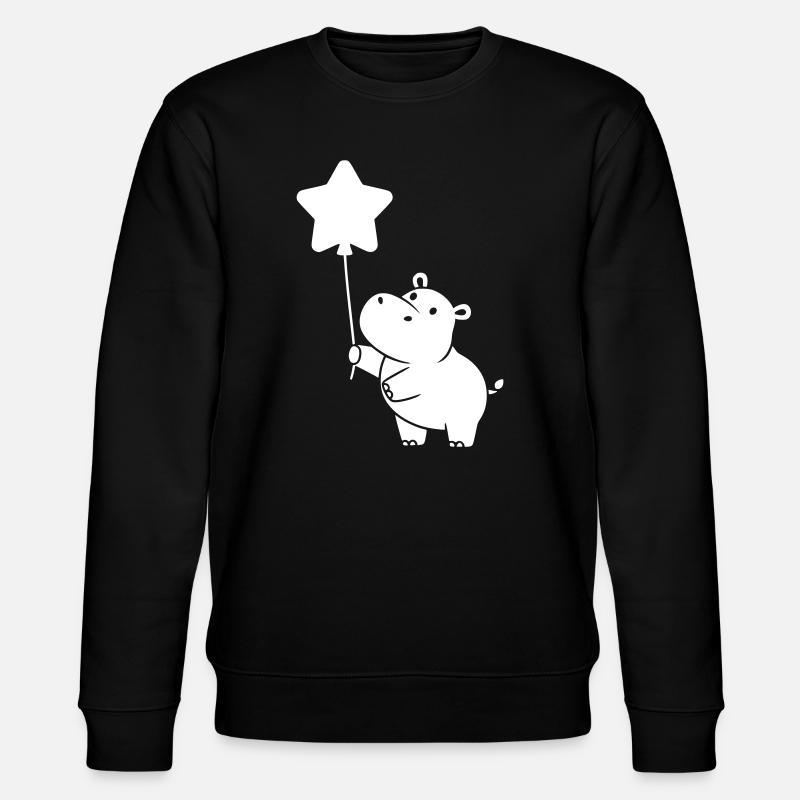 Nilpferd Stern Ballon Silhouette - Stanley/Stella Unisex Bio-Sweatshirt CHANGER  - Schwarz