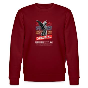 Angel Street Original Streetwear - Stanley/Stella Unisex Bio-Sweatshirt CHANGER  - Burgunderrot - Vorne - Nik (191cm) & Marisol (170cm)