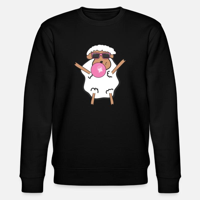 Schaf mit Sonnenbrille und Kaugummi - Stanley/Stella Unisex Bio-Sweatshirt CHANGER  - Schwarz
