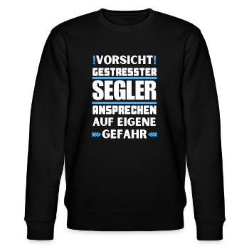Don't talk to stressed sailors! - Stanley/Stella CHANGER Unisex Organic Sweatshirt - black - Front - Nik (191cm) & Marisol (170cm)