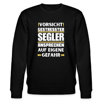 Don't talk to stressed sailors! - Stanley/Stella CHANGER Unisex Organic Sweatshirt - black - Front - Nik (191cm) & Marisol (170cm)