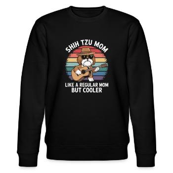 Shih Tzu Mom Gift Vintage Shitzu Mom - Stanley/Stella CHANGER Unisex Organic Sweatshirt - black - Front - Nik (191cm) & Marisol (170cm)
