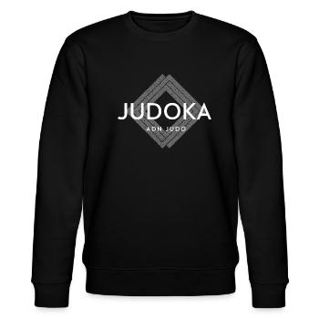 Judoka Logo Judo - Stanley/Stella CHANGER Unisex Organic Sweatshirt - black - Front - Nik (191cm) & Marisol (170cm)