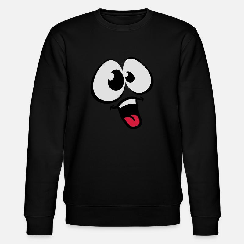 Funny Comic Face - Stanley/Stella Unisex Bio-Sweatshirt CHANGER  - Schwarz