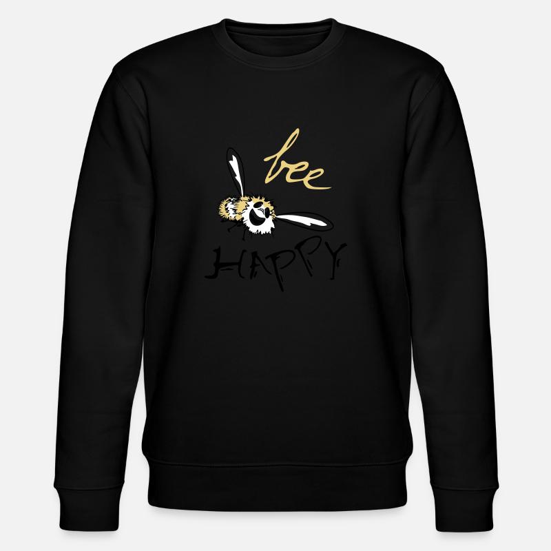 bee happy - Stanley/Stella CHANGER Unisex Organic Sweatshirt - black