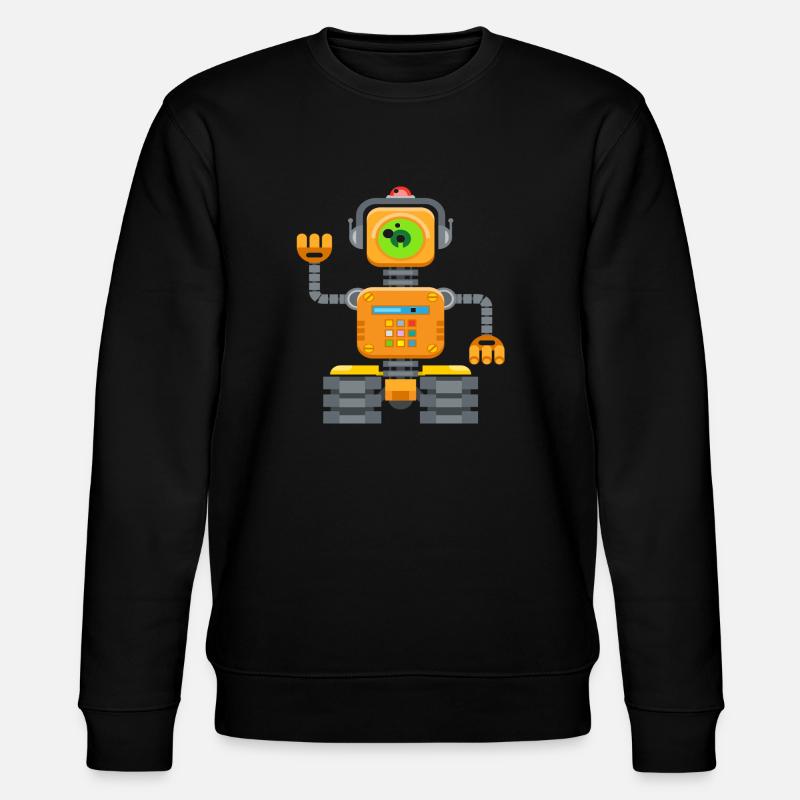 Roboter - Stanley/Stella Unisex Bio-Sweatshirt CHANGER  - Schwarz