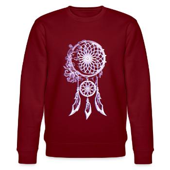Indian Healing Symbol - Stanley/Stella CHANGER Unisex Organic Sweatshirt - burgundy - Front - Nik (191cm) & Marisol (170cm)
