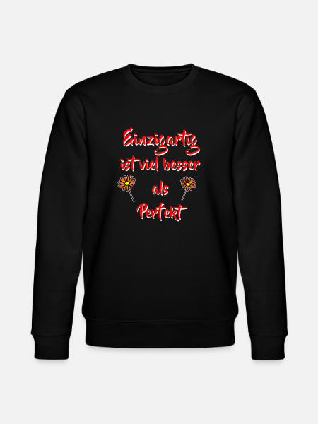 Spruch Einzigartig - Mut Freundschaft - Stanley/Stella Unisex Bio-Sweatshirt CHANGER  - Schwarz