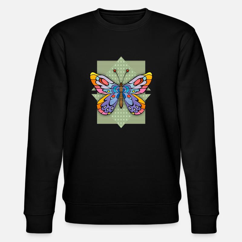 Schmetterling - Stanley/Stella Unisex Bio-Sweatshirt CHANGER  - Schwarz