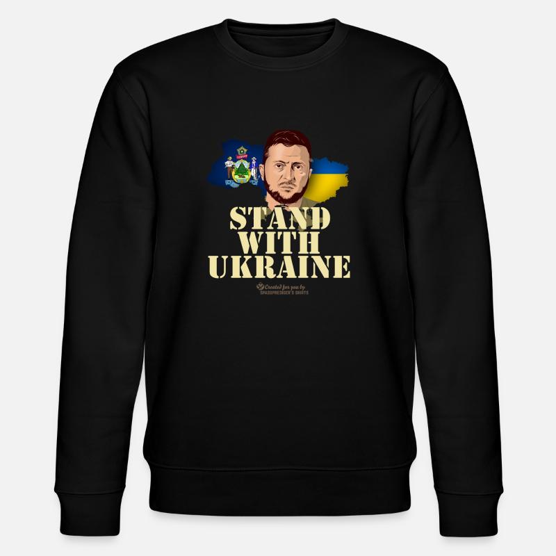 Maine Ukraine - Stanley/Stella Unisex Bio-Sweatshirt CHANGER  - Schwarz