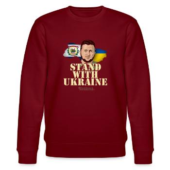 Ukraine West Virginia - Stanley/Stella CHANGER Unisex Organic Sweatshirt - burgundy - Front - Nik (191cm) & Marisol (170cm)