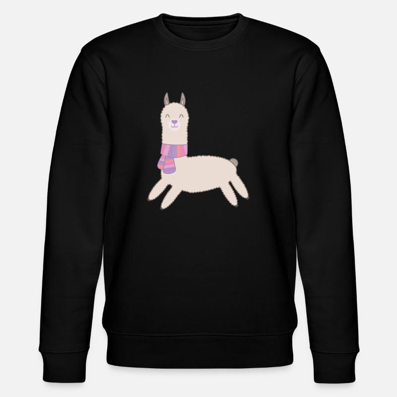 süßes Alpaka - Stanley/Stella Unisex Bio-Sweatshirt CHANGER  - Schwarz
