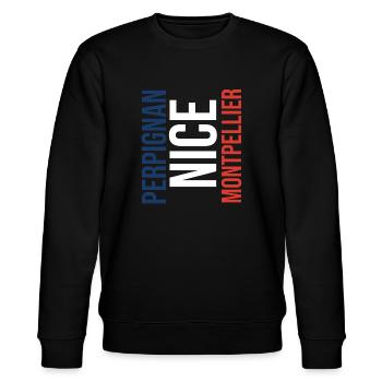 Perpignan Nizza Montpellier Pullover Pulli - Stanley/Stella Unisex Bio-Sweatshirt CHANGER  - Schwarz - Vorne - Nik (191cm) & Marisol (170cm)
