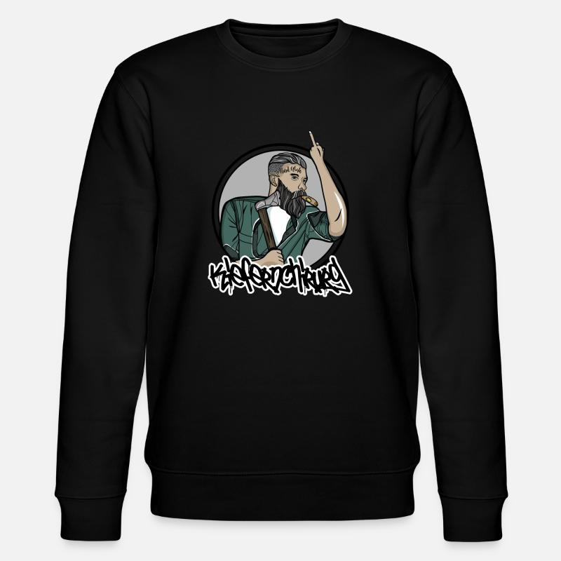 Kiefernchirurg // Holz // Illustration - Stanley/Stella Unisex Bio-Sweatshirt CHANGER  - Schwarz