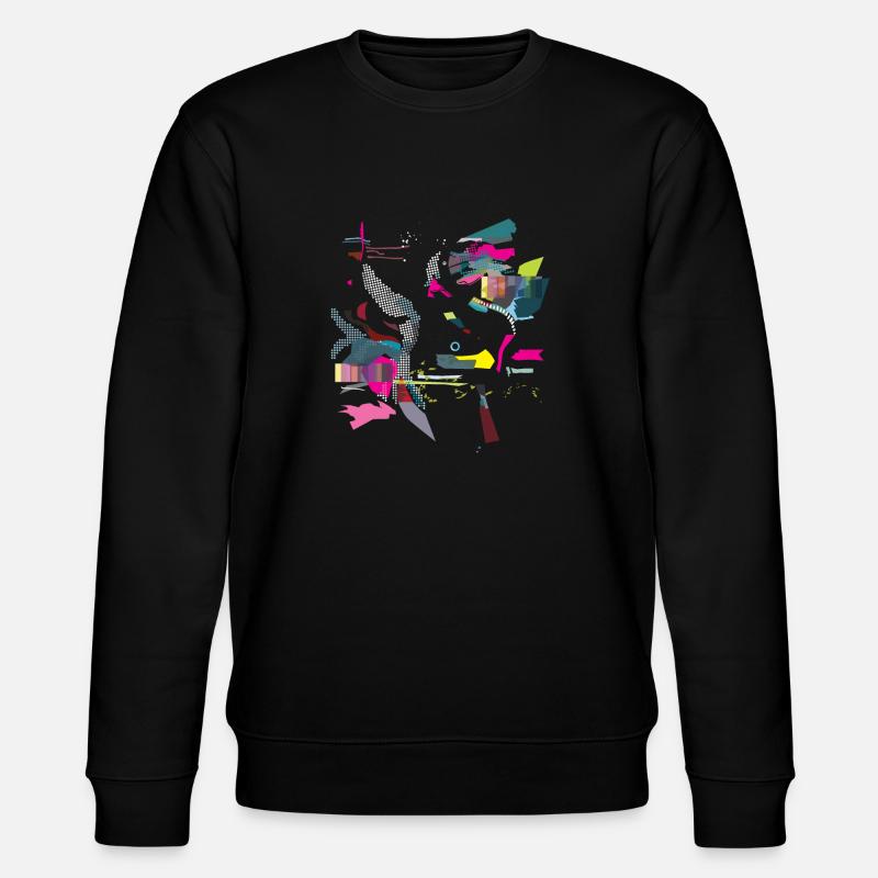 „Bunter Vogel“ in Pink - Stanley/Stella Unisex Bio-Sweatshirt CHANGER  - Schwarz