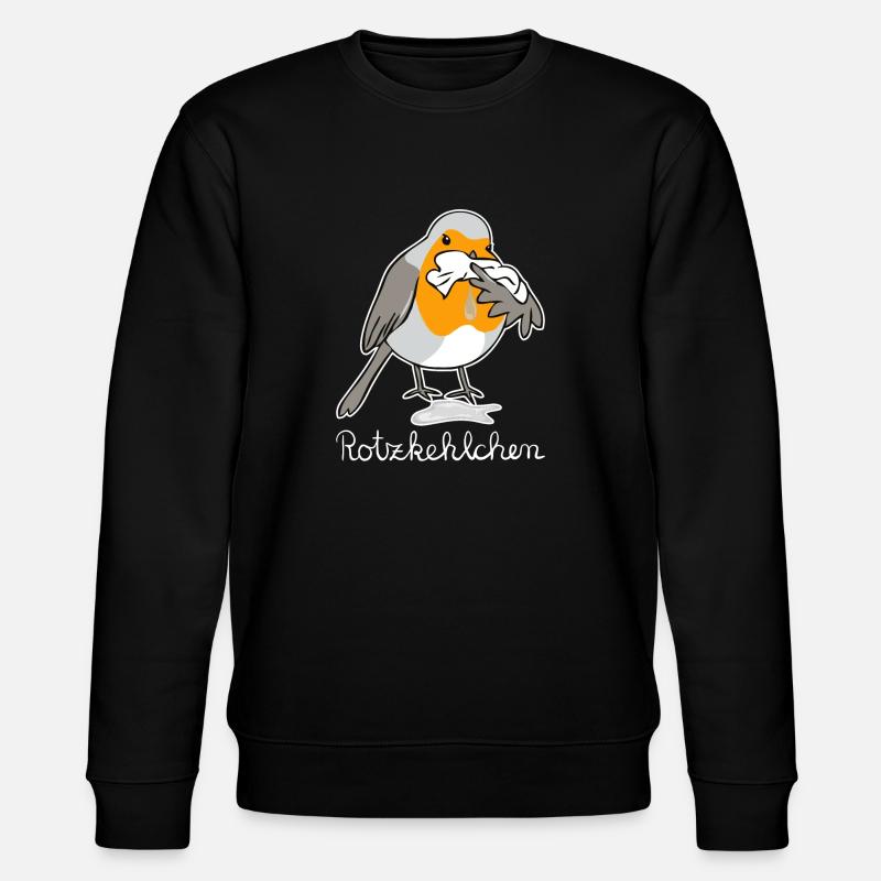 Rotzkehlchen hell Rotkehlchen hat Schnupfen - Stanley/Stella Unisex Bio-Sweatshirt CHANGER  - Schwarz