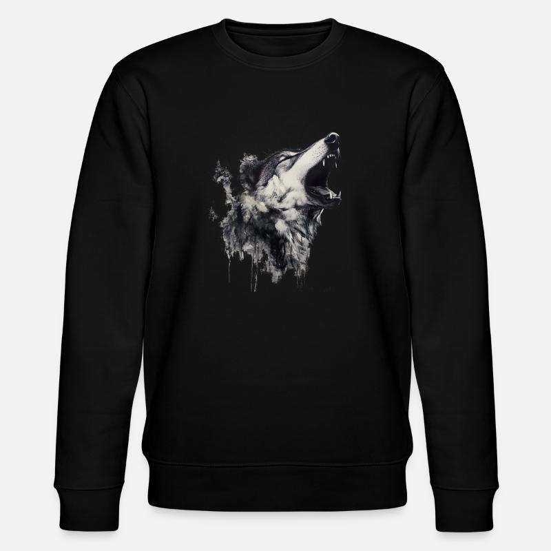 Die Wolfsangst, ein komplexes Phänomen - Stanley/Stella Unisex Bio-Sweatshirt CHANGER  - Schwarz