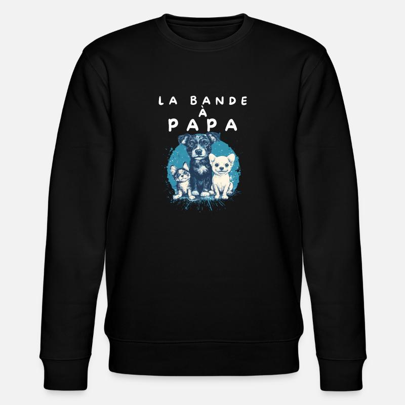 Team Papa und Hunde - Stanley/Stella Unisex Bio-Sweatshirt CHANGER - Schwarz