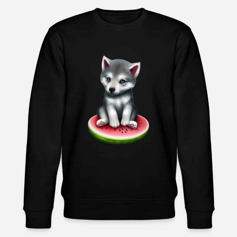 Wassermelone Wolf - Stanley/Stella Unisex Bio-Sweatshirt CHANGER  - Schwarz