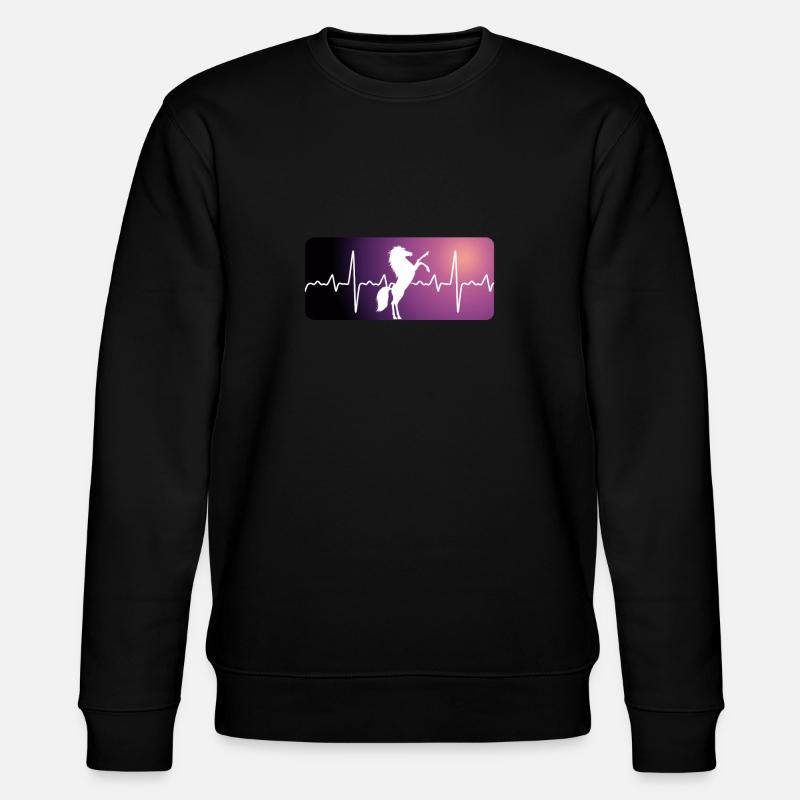 ECG coeur de cheval - Sweat bio CHANGER Stanley/Stella Unisexe - noir