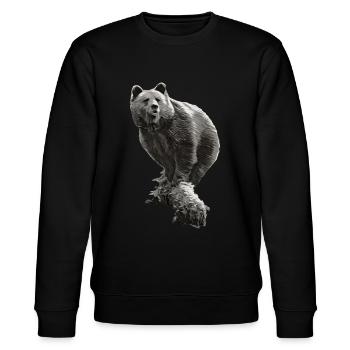 JURKA im Fluss SW - Stanley/Stella Unisex Bio-Sweatshirt CHANGER  - Schwarz - Vorne - Nik (191cm) & Marisol (170cm)
