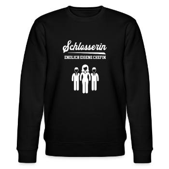 Schlosserin Chefin Selbstständigkeit Schlosserei - Stanley/Stella Unisex Bio-Sweatshirt CHANGER  - Schwarz - Vorne - Nik (191cm) & Marisol (170cm)