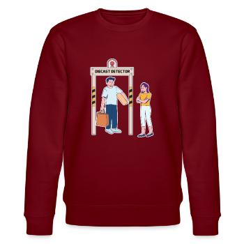 Vatertag Spielzeug Design - Stanley/Stella Unisex Bio-Sweatshirt CHANGER  - Burgunderrot - Vorne - Nik (191cm) & Marisol (170cm)