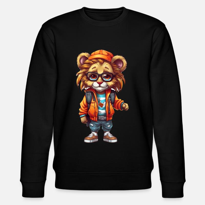 Dessin animé de lion mignon - Sweat bio CHANGER Stanley/Stella Unisexe - noir