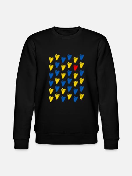 Dear hearts for Ukraine - Stanley/Stella CHANGER Unisex Organic Sweatshirt - black