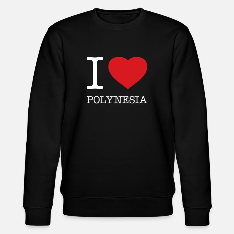 I LOVE POLYNESIA - Stanley/Stella CHANGER Unisex Organic Sweatshirt - black