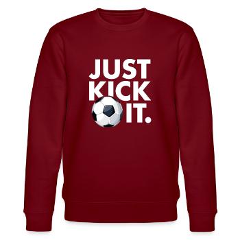 Just Kick It - Stanley/Stella CHANGER Unisex Organic Sweatshirt - burgundy - Front - Nik (191cm) & Marisol (170cm)