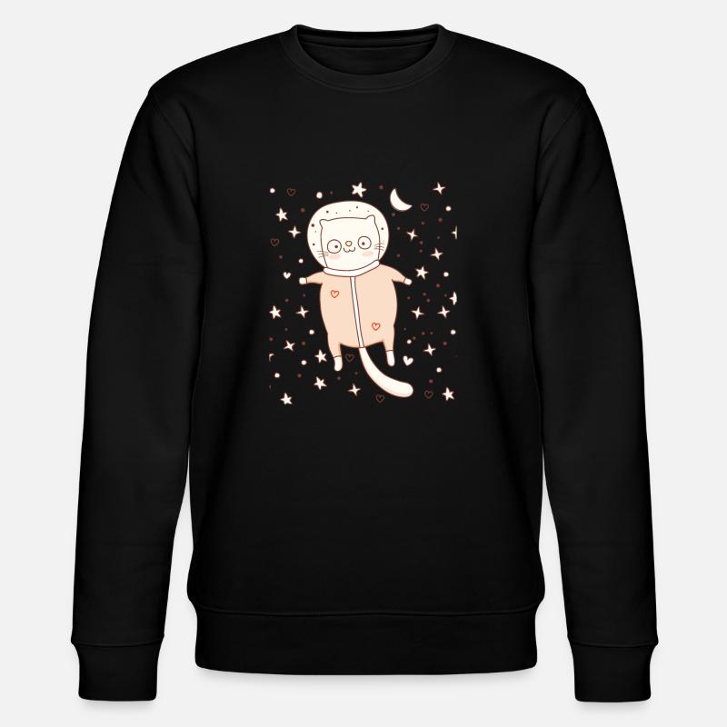 Chaton mignon en tenue spatiale - Sweat bio CHANGER Stanley/Stella Unisexe - noir