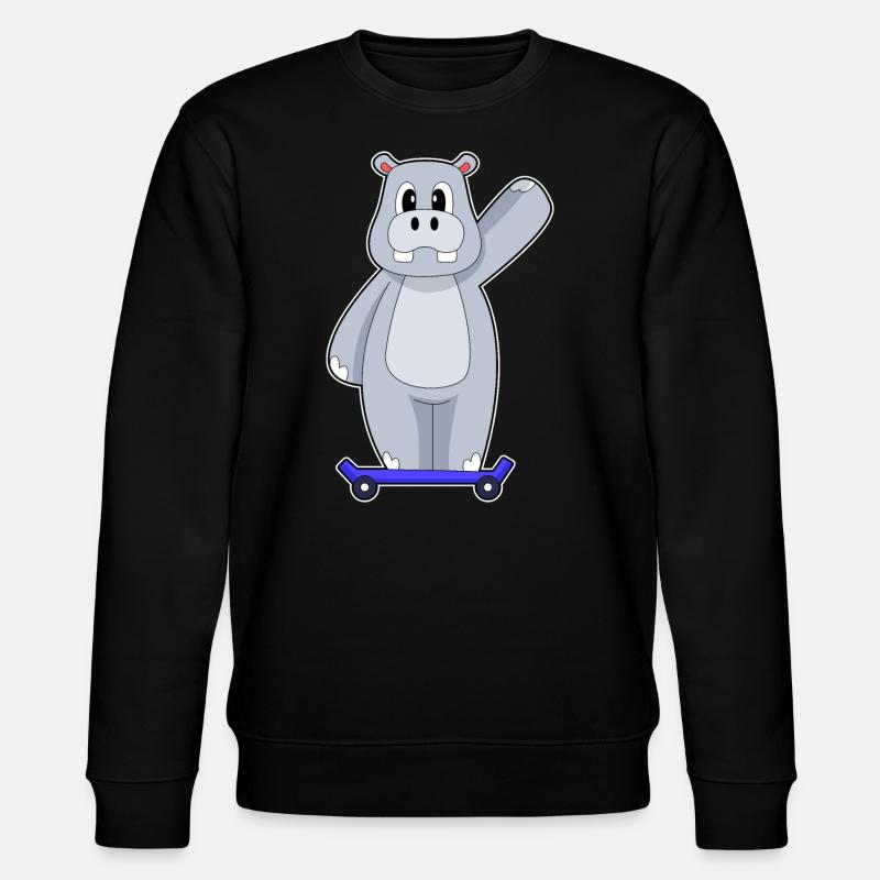 Hippo Skater Skateboard - Sweat bio CHANGER Stanley/Stella Unisexe - noir