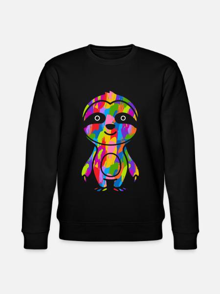 Faultier Bunt - Stanley/Stella Unisex Bio-Sweatshirt CHANGER  - Schwarz