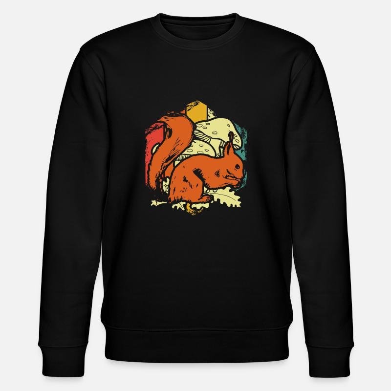 Écureuil automne Champignons - Sweat bio CHANGER Stanley/Stella Unisexe - noir