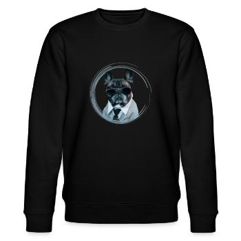 Mignon tyran de style mafia français bouledogue - Sweat bio CHANGER Stanley/Stella Unisexe - noir - Devant - Nik (191cm) & Marisol (170cm)