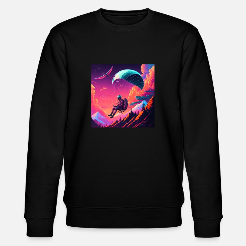 Parapentes en style synthwave - Sweat bio CHANGER Stanley/Stella Unisexe - noir