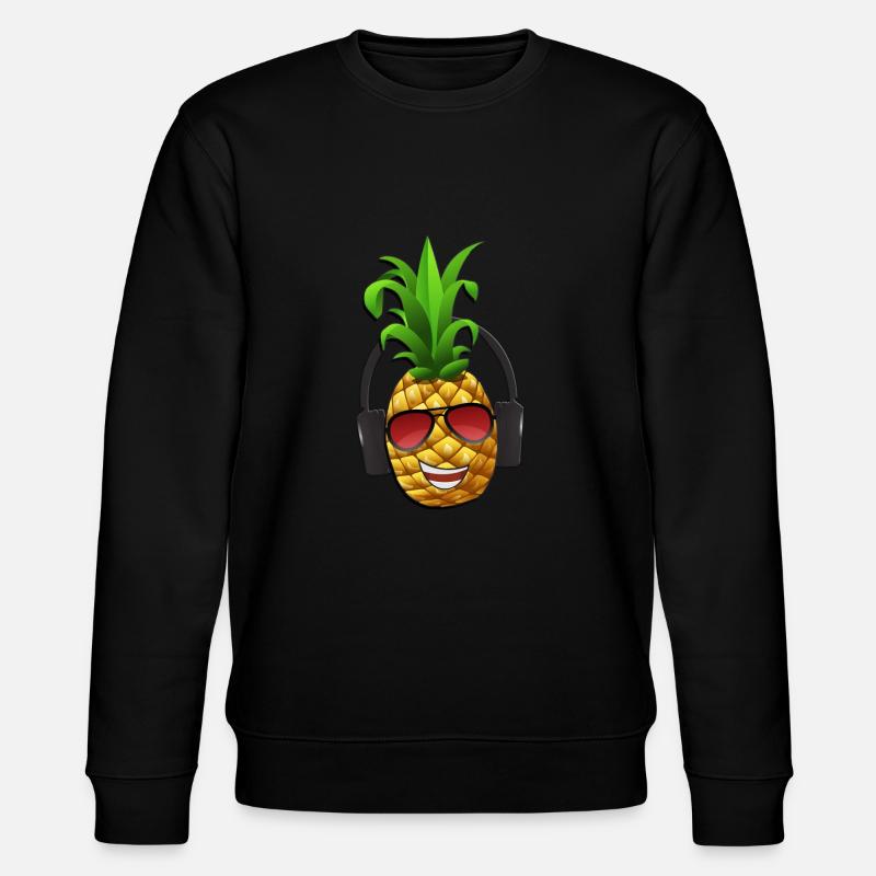 Fröhliche Ananas - Stanley/Stella Unisex Bio-Sweatshirt CHANGER  - Schwarz