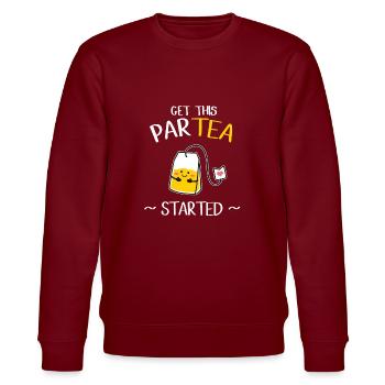 tee - Stanley/Stella Unisex Bio-Sweatshirt CHANGER  - Burgunderrot - Vorne - Nik (191cm) & Marisol (170cm)
