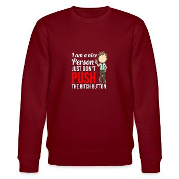 Funny - Stanley/Stella CHANGER Unisex Organic Sweatshirt - burgundy - Front - Nik (191cm) & Marisol (170cm)