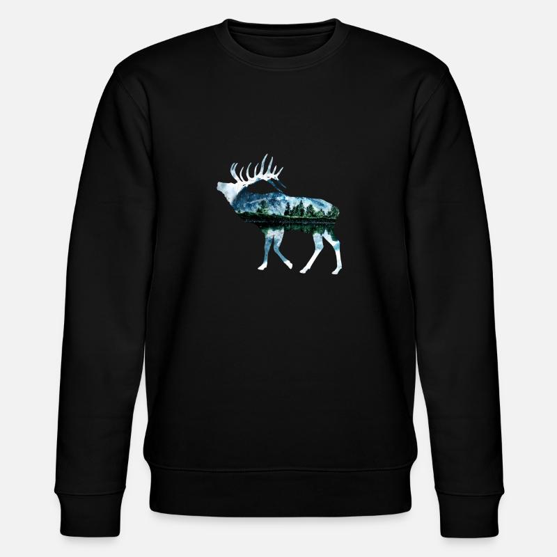 Elch - Stanley/Stella Unisex Bio-Sweatshirt CHANGER  - Schwarz