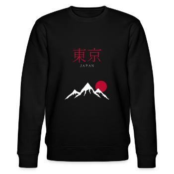 Japan Land der aufgehenden Sonne - Stanley/Stella Unisex Bio-Sweatshirt CHANGER  - Schwarz - Vorne - Nik (191cm) & Marisol (170cm)