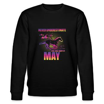This girl loves horses | May - Stanley/Stella CHANGER Unisex Organic Sweatshirt - black - Front - Nik (191cm) & Marisol (170cm)